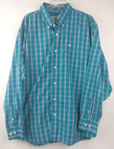 Wrangler Western Blue/Green Shirt Cowboy XXL  Cotton Blend  - Picture 1 of 7