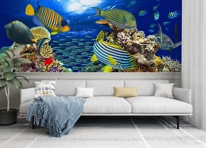 3D Bottom Fish I1978 papel tapiz autoadhesivo autoadhesivo pegatina extraíble miel - Imagen 1 de 11