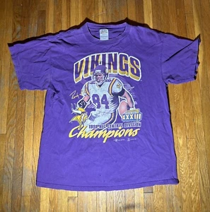 Vintage 1998 Minnesota Vikings Randy Moss NFC Central Champs Shirt Size XL - Picture 1 of 9