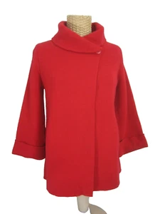 Adrienne Vittadini Womens XS Red Shawl Collared 2 Ply Cashmere Sweater Jacket - Picture 1 of 16