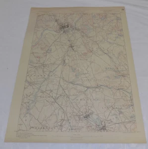 1890 Topo Map of LAWRENCE QUADRANGLE, MA, JUST NORTH OF BOSTON - Picture 1 of 1