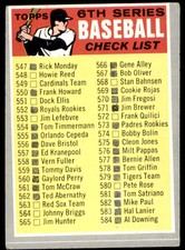 1970 TOPPS 6TH SERIES CHECKLIST 547-633 *MARKED* #542A