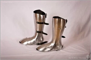 Medieval Sabaton Leg Guard Set Crusader Knight wearable Metal leg Armor - Picture 1 of 3