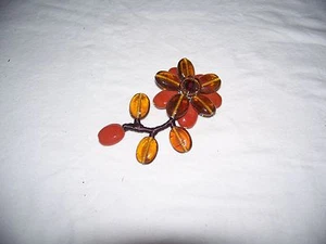 Vintage 70er Jahre Lucite Blume Brosche Anstecknadel Hippie Streber Mode gewichtet 4 Zoll - Bild 1 von 3