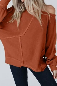 Seam-Detail Long Sleeve Blouse - S-XL - 2 Colors - Picture 1 of 12