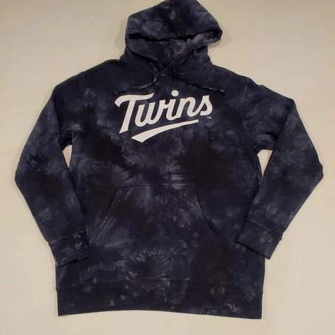 Minnesota Twins Tie-Dye Hoodie Sweatshirt Unisex Size L MLB Navy Blue Baseball Cover
