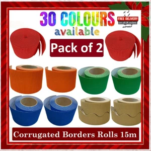 Corrugated Scalloped Border Rolls for School Classroom Decorations Displays - Picture 1 of 247