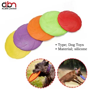 Silicone Dog Frisbee Training Toy Throwing Disc Fetch UK Toys M+L 15-22 cm - Picture 1 of 28