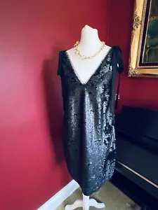 BNWT White Little Lies M 12 14 Black Sequin Embellished Shift Short Dress - Picture 1 of 12
