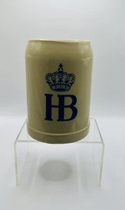  Tazza birra HB Hofbrauhaus Geman 5" vintage gres pietra tankard logo corona  - Foto 1 di 8
