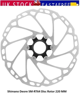 Shimano SM-RT64 Rotore Bicicletta 220mm Blocco Centrale UK STOCK - Foto 1 di 2