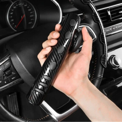 2x Universal Car Steering Wheel Cover Carbon Fiber Booster Non-Slip Grip Handle - Image 1 of 4
