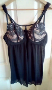 Simply Be Amy Black Peach Underwired Baby Doll Size 40D - Picture 1 of 2