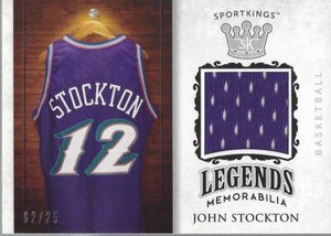2018 Sportkings Legends Memorabilia Silver #LSM14 John Stockton /25 - NM-MT