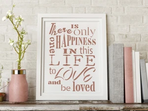 Happiness Stencil Quote Vintage Template Cardmaking Paint Furniture Crafts QU4 - Picture 1 of 16