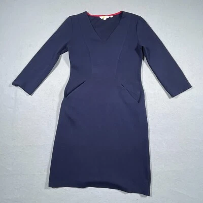 Vestido otomano Boden Bronte cuello en V talla 2 R azul marino cuello en V bolsillos Foto 1 de 4