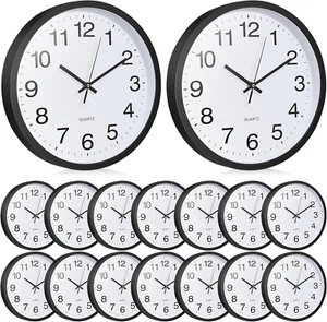 16 Pcs Wall Clock Large 12 Inch Silent Battery Operated Wall Clock Modern Non Ti - Picture 1 of 12
