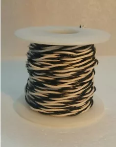 24 AWG UL1007 UL1569 Cable de conexión BLANCO Y NEGRO Par trenzado ~ Carretes de 50 pies - Imagen 1 de 1