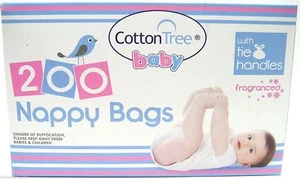Nappy Bags Scented Fragranced Bags Disposable, Hygienic, perfumed, Tie Handles - Picture 1 of 2