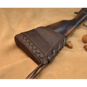 Handgefertigte Canvas Gewehr Rückstoß Pad Gewehr Flinte Hinterschaft Verpackung Halter Leder - Bild 1 von 48