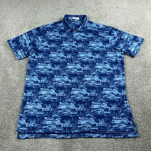 Peter Millar Polo Shirt Men Extra Large Blue Landmark Golf Performance Golfer - Picture 1 of 9