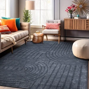 Rugshop Carpet Contemporary Lines Machine Washable Area Rug Rugs for Living Room - Picture 1 of 81