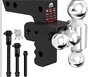Adjustable Trailer Hitch - Fits 2 Inch Receiver, Tri-Ball(1-7/8" X 2" X 2-5/16") - Bild 1 von 6
