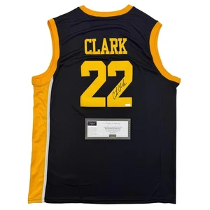 Autographed/Signed Caitlin Clark Iowa Black Basketball Jersey Panini COA - Picture 1 of 4