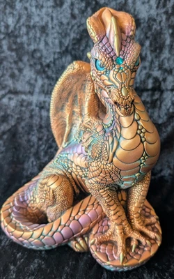 Windstone Editions Dragón Masculino en Pátina de Cobre - ¡Excelente Estado! Foto 1 de 4