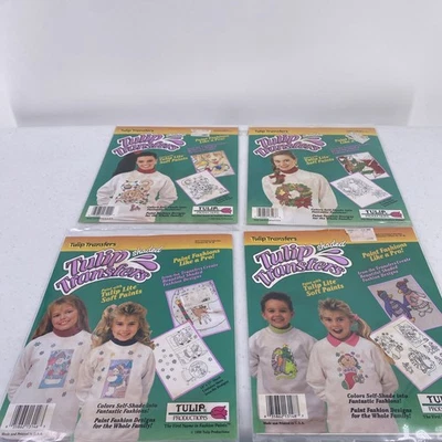 Tulipán Sombreado Transferencias Hierro En 4 Paquetes Navidad Invierno Muñecos de Nieve Perros De Colección 1990 Foto 1 de 4