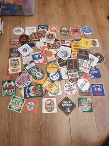 Vintage Pub Beer Mats x 75 - Lot Bundle - Home Bar Man Cave Prop - Picture 1 of 10