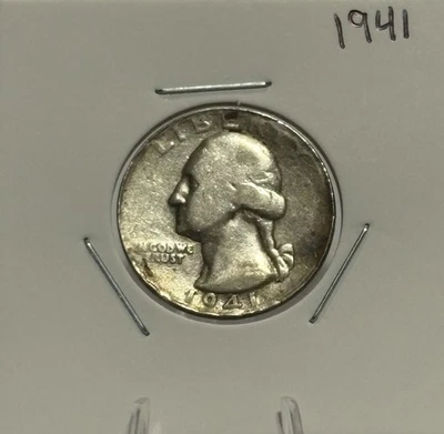 1941 Washington Quarter, 90% Silver, Very Nice, Lower Mintage! 🔥🔥 - Image 1 of 2