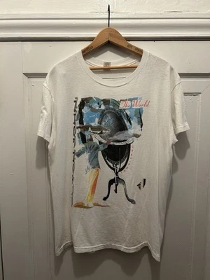 Camiseta Grande De Colección Elton John The World 1989-1990 Blanca XL Puntada Única  Foto 1 de 4