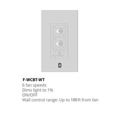 Modern Forms 6-Speed Ceiling Fan Bluetooth Hardwired Wall Control w/ Wallplate - Image 1 of 3
