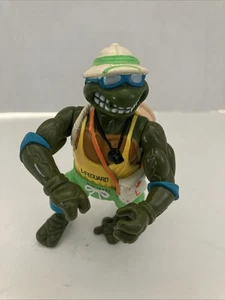 1992 Teenage Mutant Ninja Turtles Sewer Spittin' Lifeguard Leo With Backpack - Picture 1 of 10