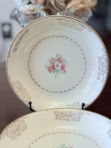 Vintage  Paden City Pottery, Floral Lace, 22k, Soup Bowls, Set Of 4, 8 In - Picture 1 of 10