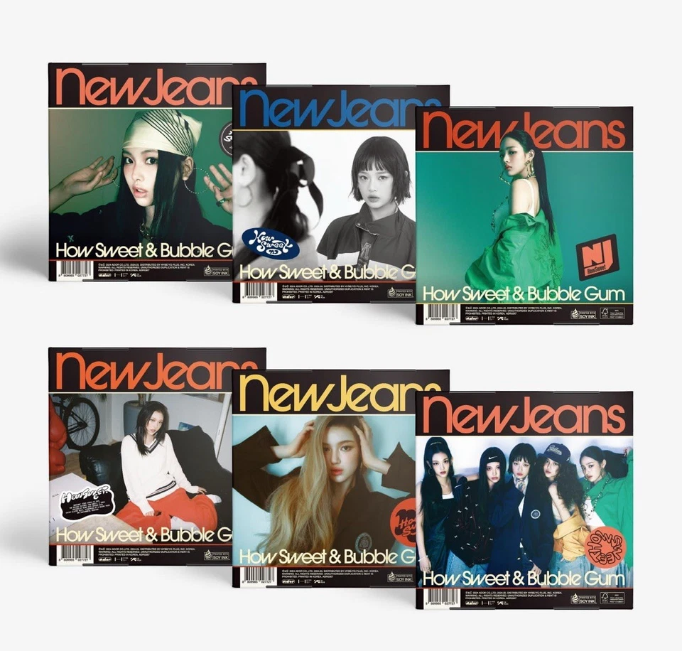 6 New Jeans K-pop How Sweet/ Bubble Gum Photobook  Full Set Free Shipping - Image 1 of 2
