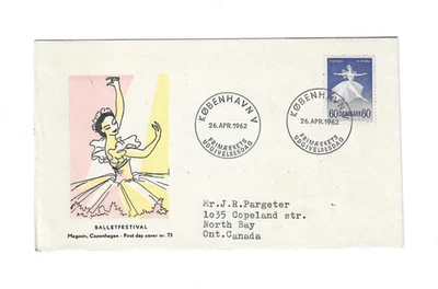 DENMARK 1962  FDC "Balletfestival" - sent to Canada - Image 1 of 2