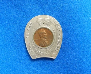 MERAMAC CAVERNS, STANTON MO 1948 Lucky Penny Token Encased Lincoln Wheat Cent π - Picture 1 of 2