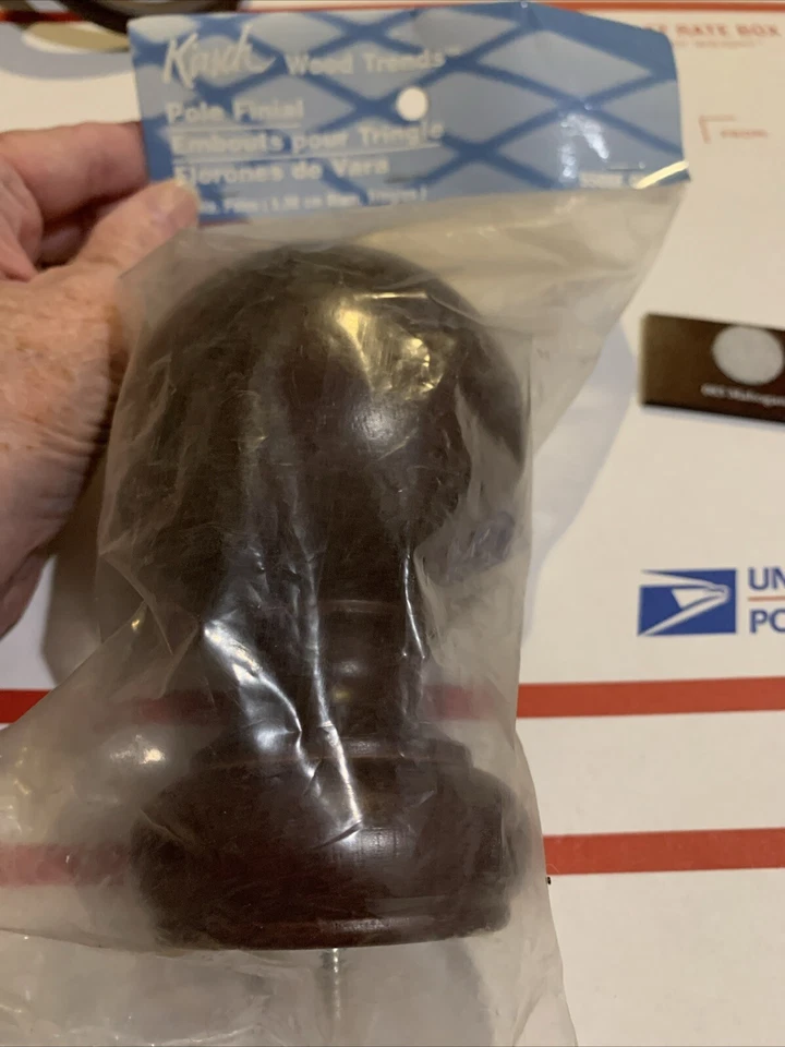 Kirsch Wood Trends Round Ball Shaped Mahogany Finial Fits 2" Diameter Pole