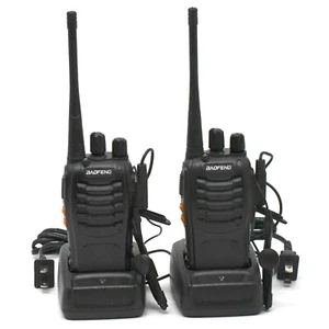 Handheld Walkie Talkies, 10KM Long Range 2-Way Radios with Earphones 2Pcs Black - Picture 1 of 11
