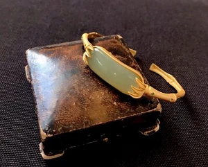 Vintage Style Natural Green Gemstone Bracelet 18K Gold Plated - Picture 1 of 2