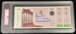 Jerry West Signed 1960 Olympic Game Full Ticket PSA/DNA AUTO 10 Graded Autograph - Picture 1 of 7