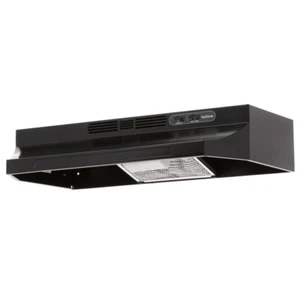 Ductless Under Cabinet Range Hood Incandescent Light 30 Inch 2 Fan Speed Black - Picture 1 of 6