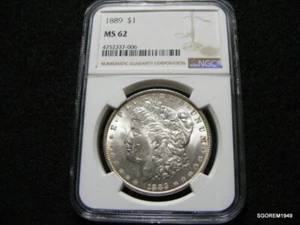 1889 P SILVER MORGAN DOLLAR * NGC MS 62 * TAKE A LOOK - Picture 1 of 2