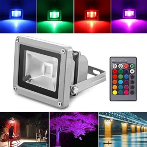 10W RGB LED Fluter Flutlicht Floodlight Scheinwerfer Außen Strahler Lampe Farbig - Bild 1 von 13