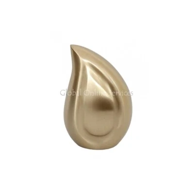 Nickel Enamel Engraved Small Teardrop Cremation Urn For Ashes. - Image 1 of 4