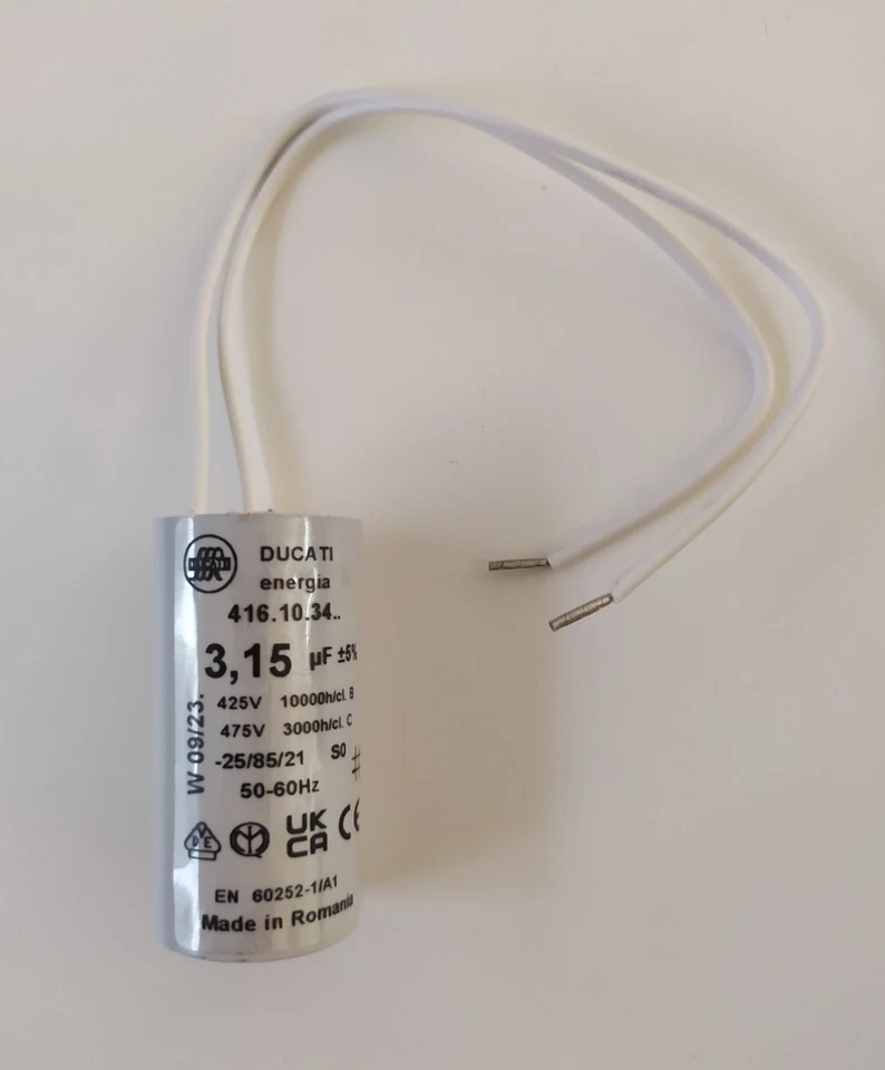 DUCATI ENERGIA Condensateur 3,15uF 3,15µF avec fils pour moteur volet roulant Delta Dore...