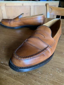 Allen Edmonds Tan Penny Loafers Made USA Mens 10.5 D - Picture 1 of 11