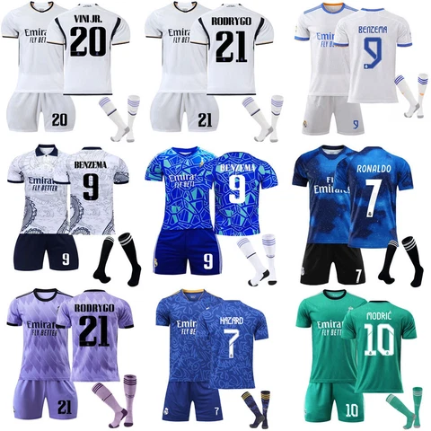23/24 Soccer Uniforms for Teams (3 PCS. Set) One Jersey, One Short and Socks Cover